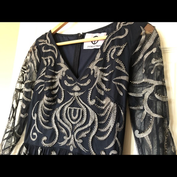 JS Collections Navy Blue gown - Picture 3 of 9